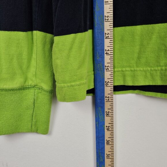 HOLLISTER Blue Green Striped Long Sleeve Crew Neck T-Shirt Men's Size Medium - Picture 6 of 10